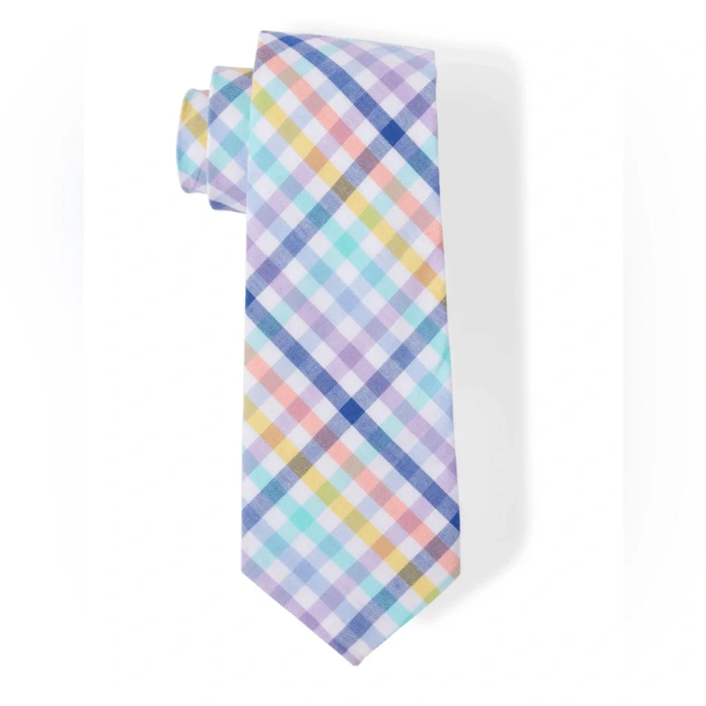 Children’s Place Easter Spring Gingham Pastel boys Striped Tie 8-16 New